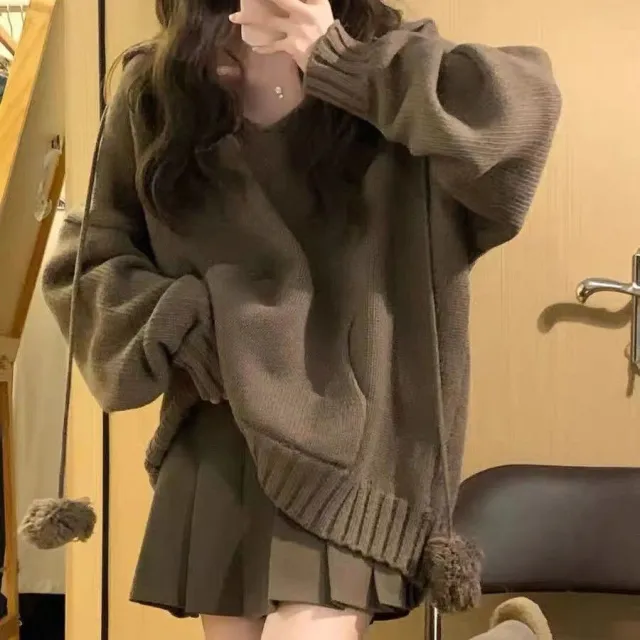 Winter Wear A Set Of Hooded Sweater Matching Slimming Pleated Skirt Two piece Set Suit - Shop at LoveMi