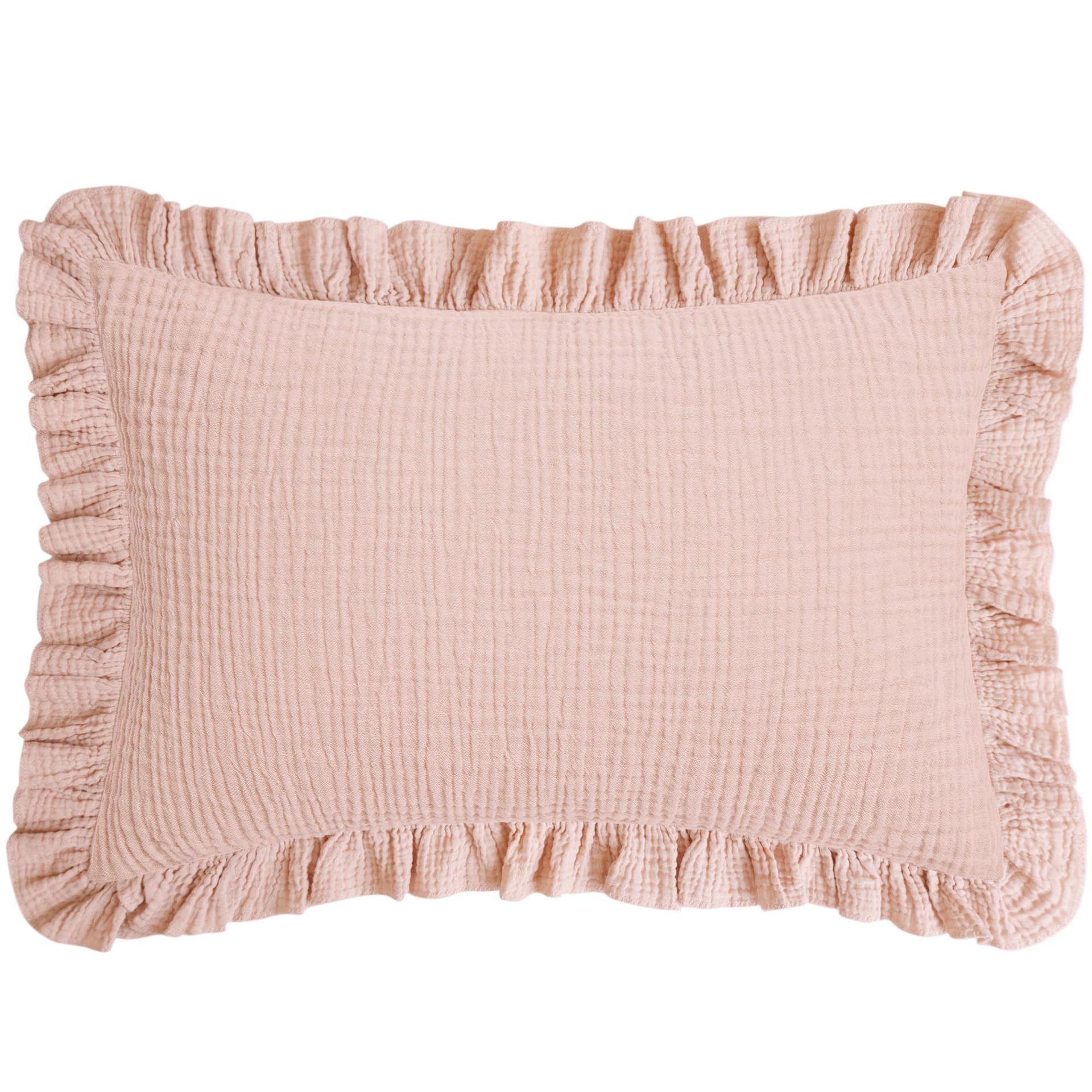 Breathable Cotton Gauze Ruffle Pillowcase For Children