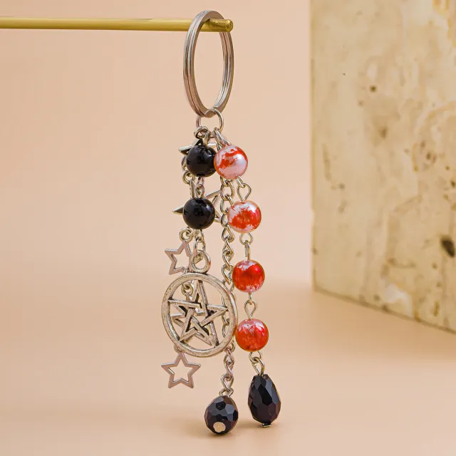 Bow Special Secret Chain Keychain Five pointed Star Alloy 04 White K0205 - Shop at LoveMi