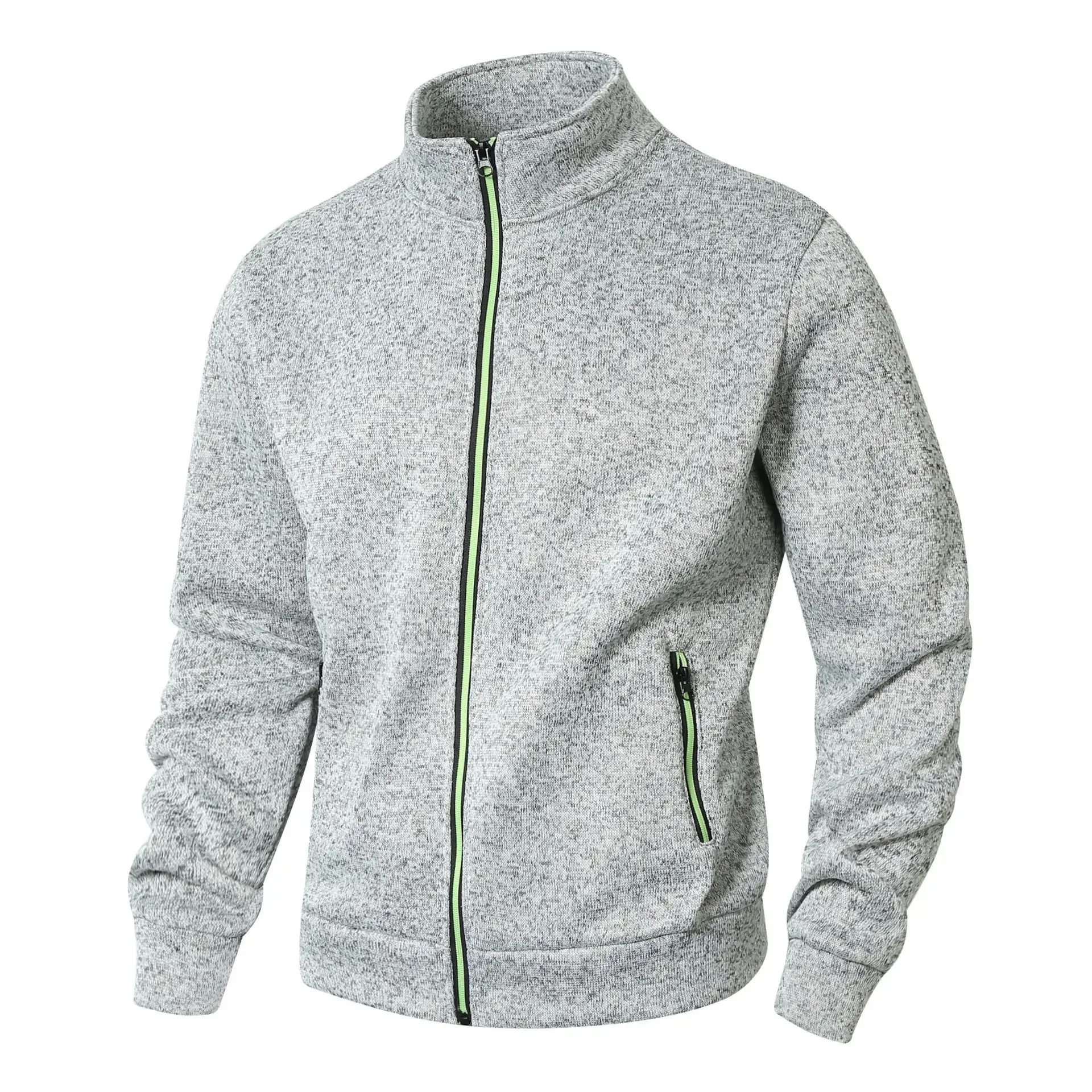 Men's Stand Collar Jacket Cardigan Cationic Fleece Padded Coat