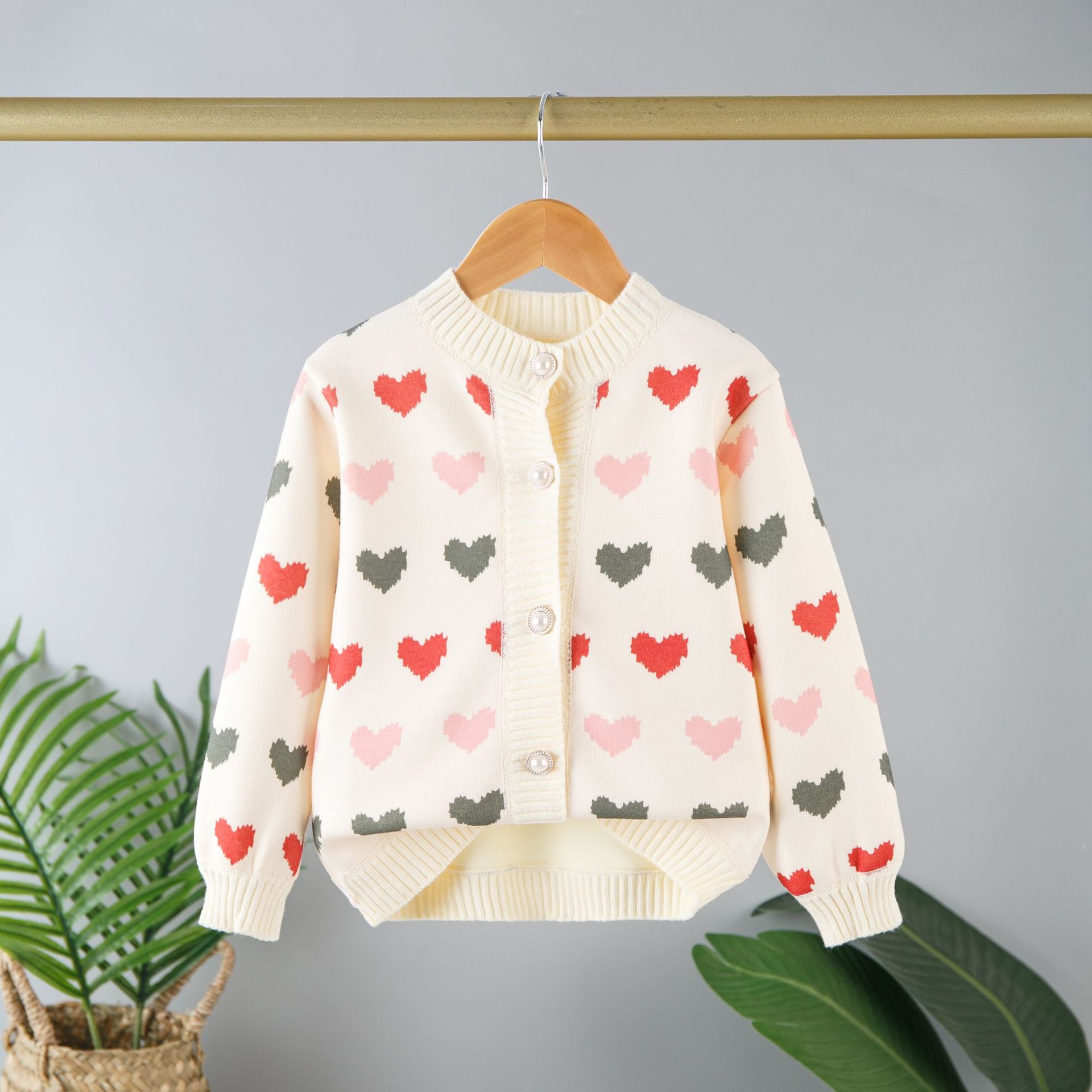 Heart Row Knitted Cardigan