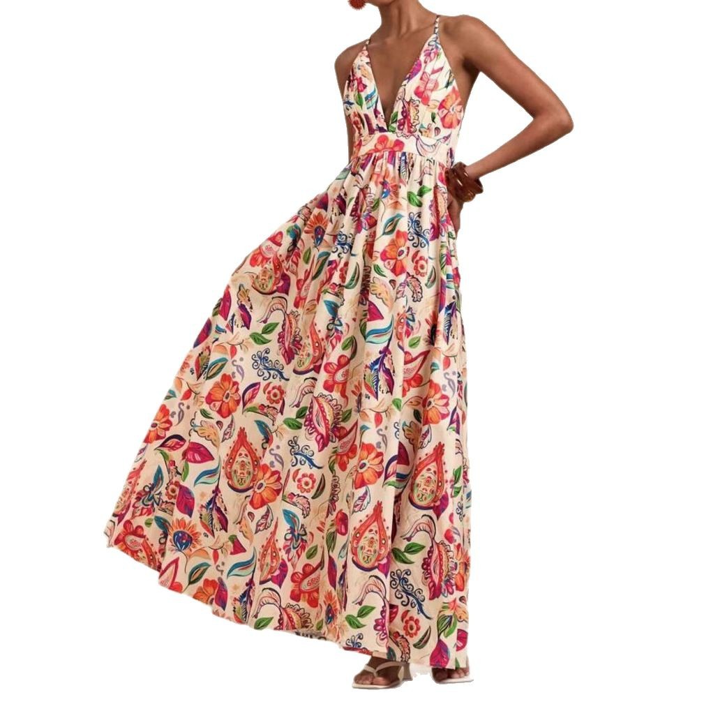 Ethnic Style Sexy Slim fit Printed Strapless Dress Picture 4 - Shop at LoveMi