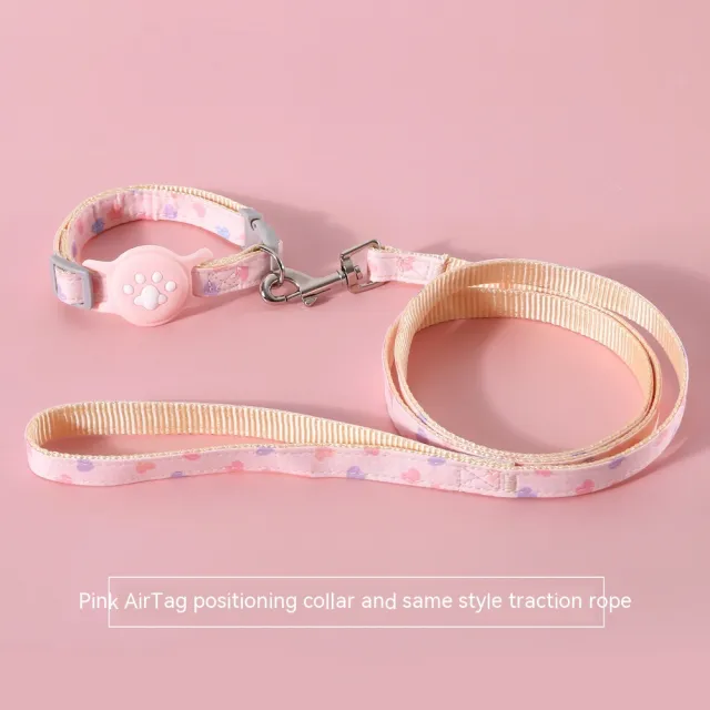 Pet Positioning Anti lost Tracking Collar Hand Holding Rope Pink Positioning Set - Shop at LoveMi
