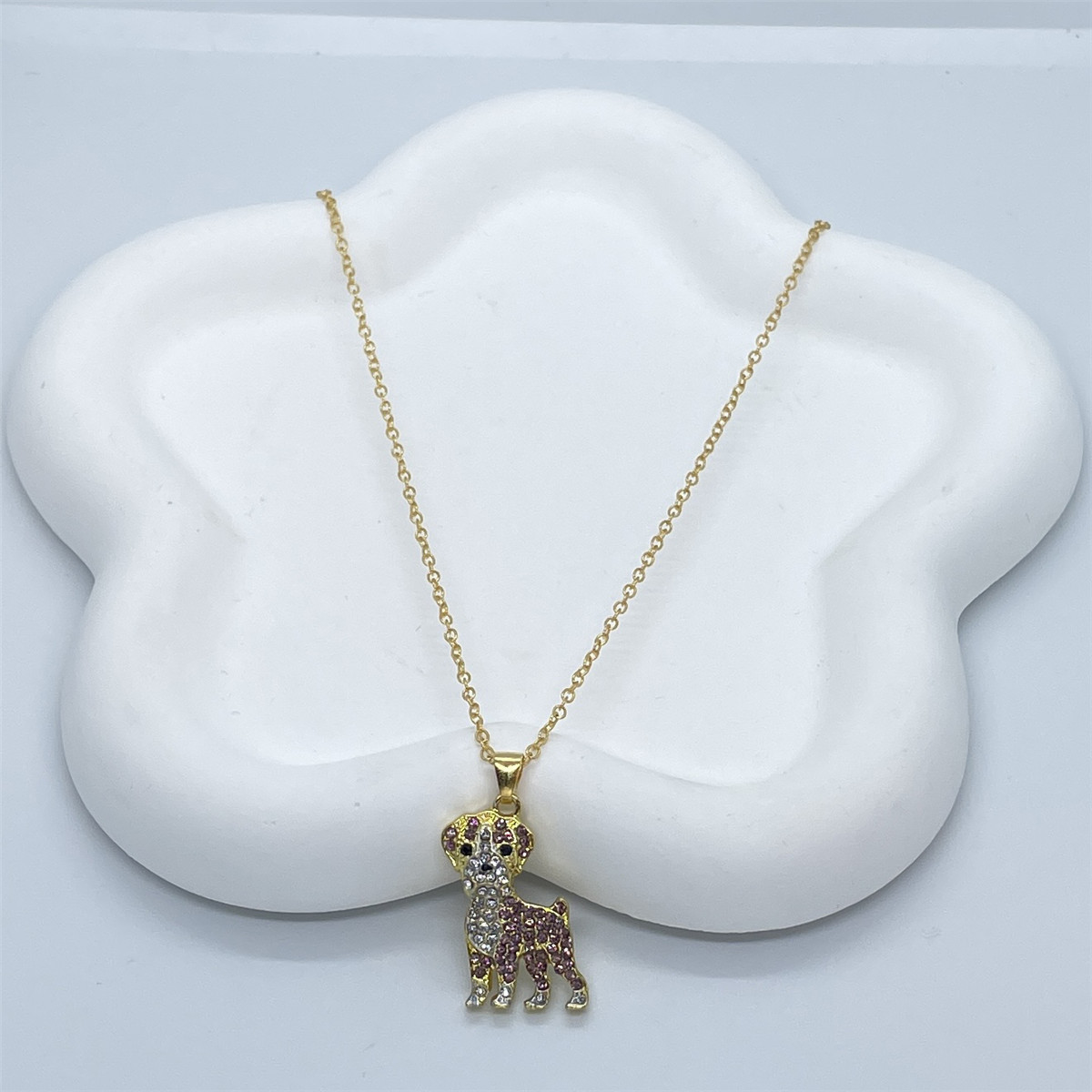 Cute Boxing Dog Pendant Necklace Environmental Protection