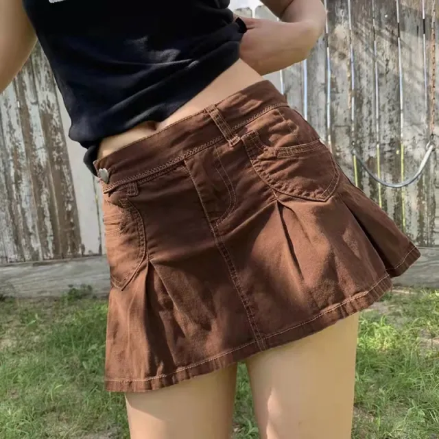 European And American Retro Style Culottes Brown - Shop at LoveMi