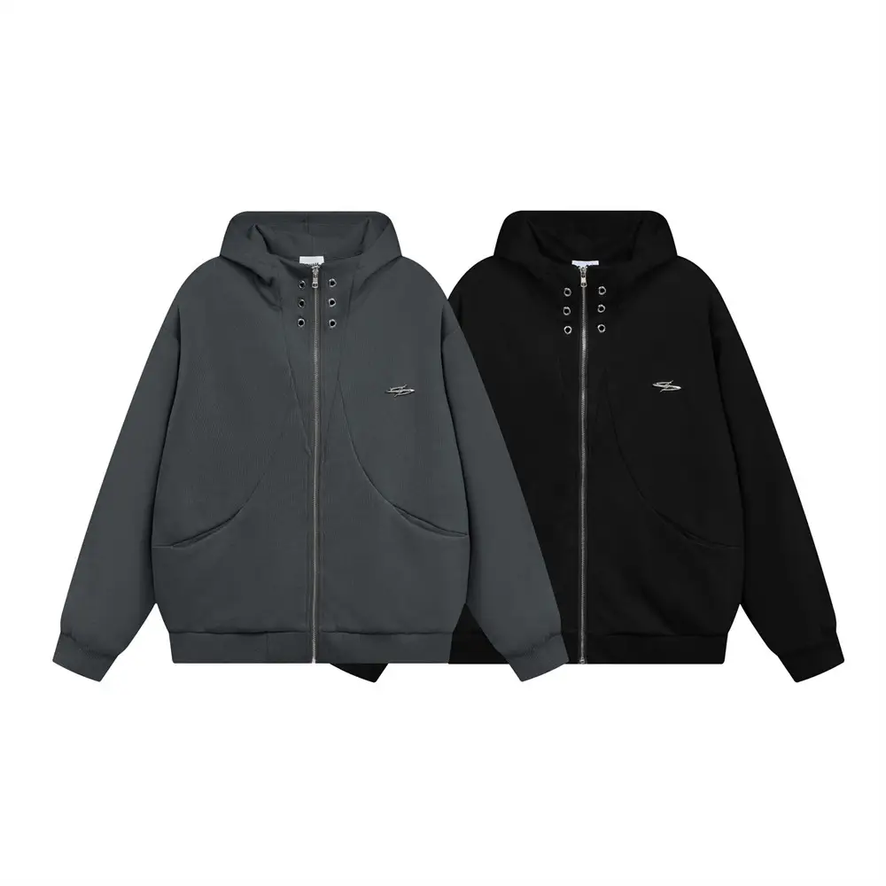 Turtleneck Hooded Cardigan Hoodie Male