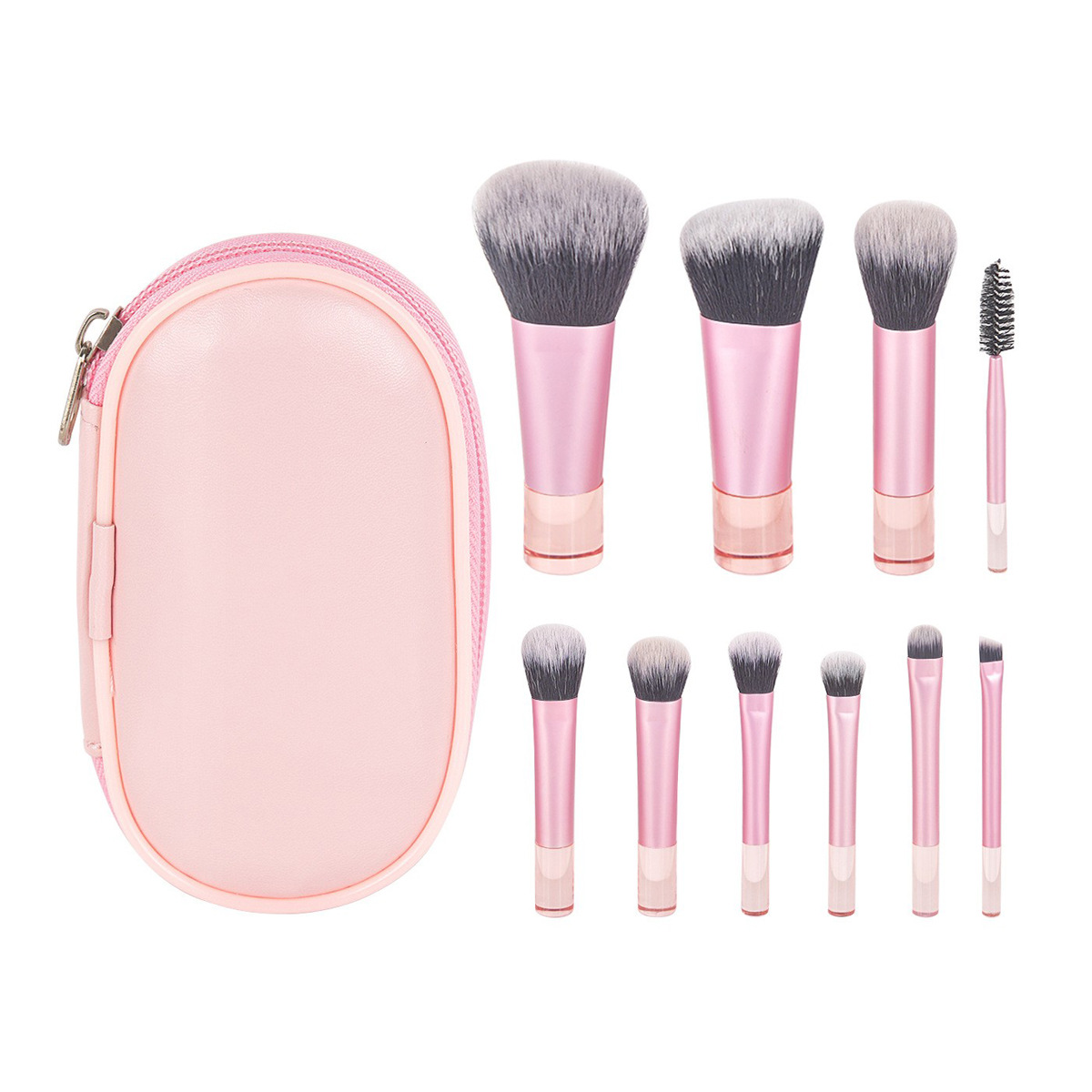 12-piece Makeup Brush Set With 4 Colors And A Makeup Bag