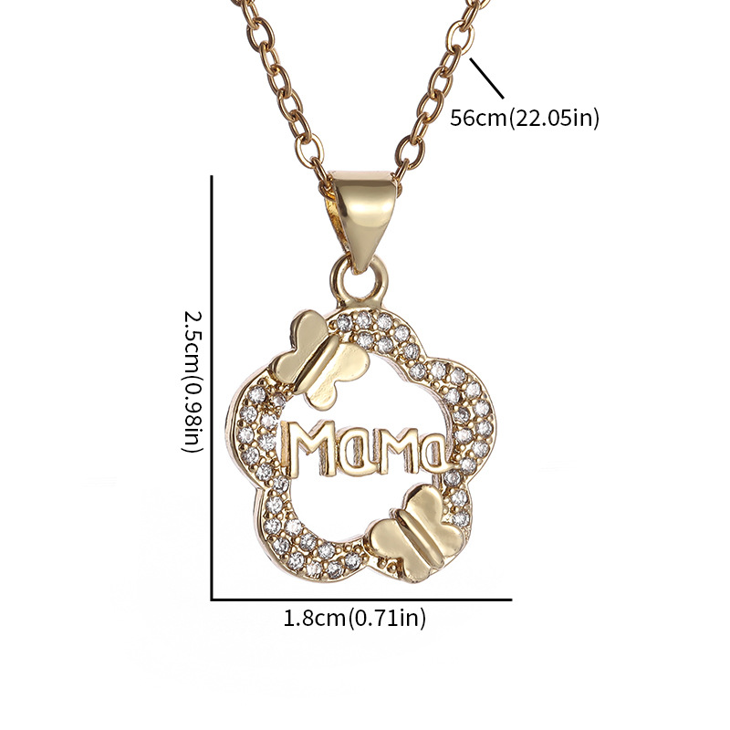 Alloy Micro-inlaid Butterfly Heart-shaped Eye Pendant Necklace