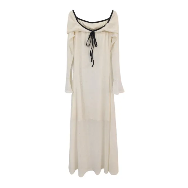 Pure Desire Off shoulder Long sleeved Knitted Dress For Women White - Shop at LoveMi