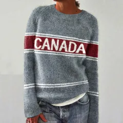 Women's Soft Touch Round Neck Sweater - Grey - View 1