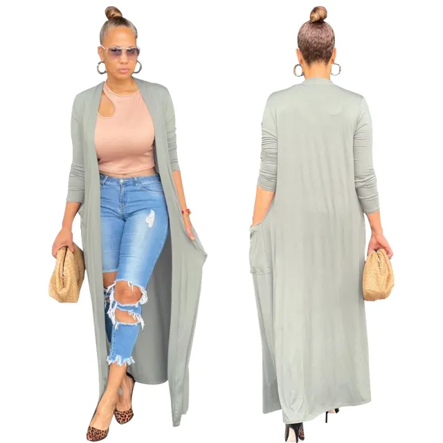 Women's Solid Color Casual Coat Light Green - Shop at LoveMi