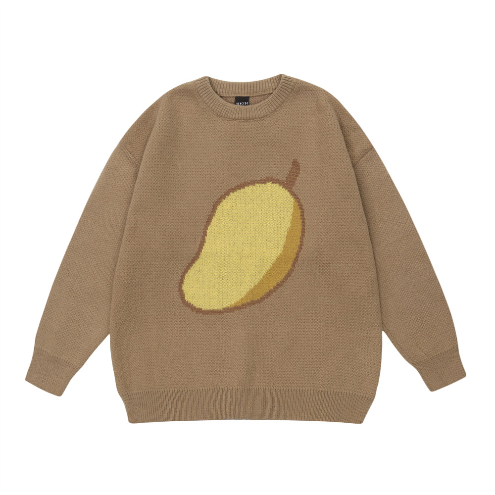 Title 5, Funny Vegetable Fruit Jacquard Round Neck Sweat...