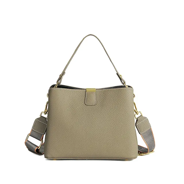 New Fashionable Crossbody Women's All match High grade Large Capacity Leather Handbag Gray - Shop at LoveMi