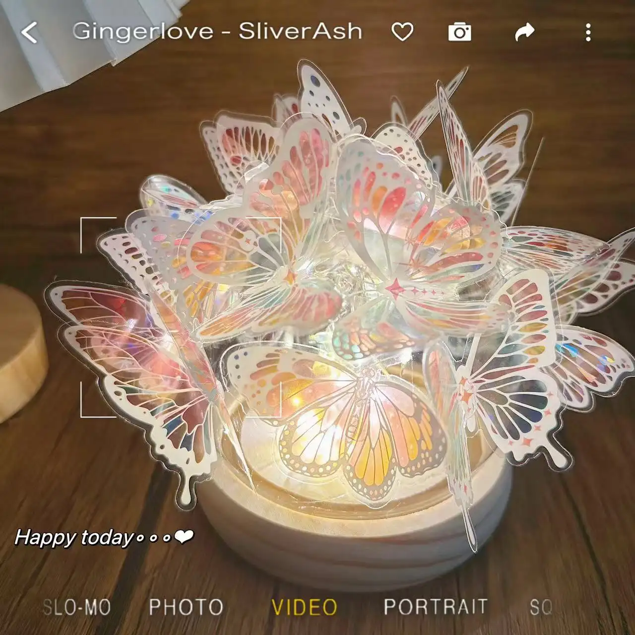Butterfly Small Night Lamp Handmade Diy Material Package Ambience Light Bedroom Bedside Lamp