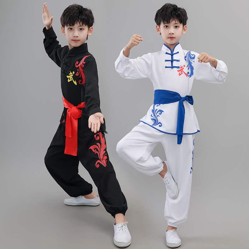Children's Martial Arts Costume Performance Printing Chinese Kung Fu Training Performance Wear
