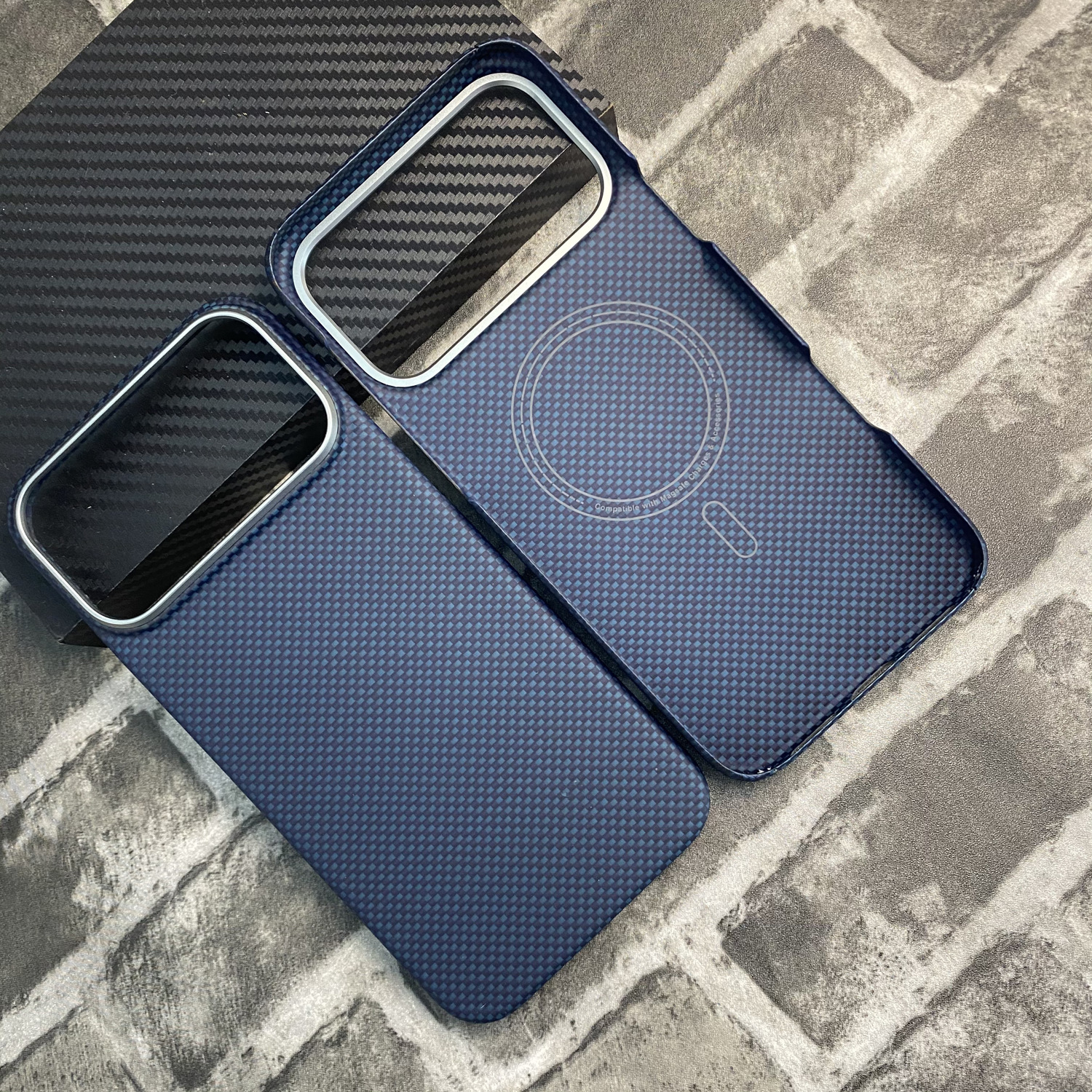 Magnetic-compatible Kevlar Phone Case Carbon-fiber Protective Cover 8