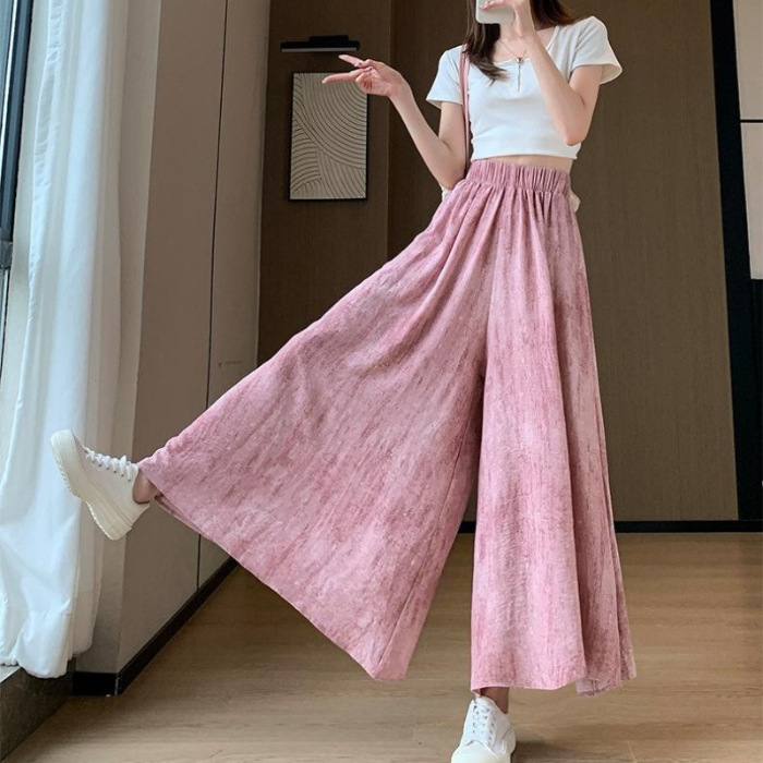 Slimming Draping Tailored Culottes  Women's High Waist Wide Leg Relaxed Fit Trousers