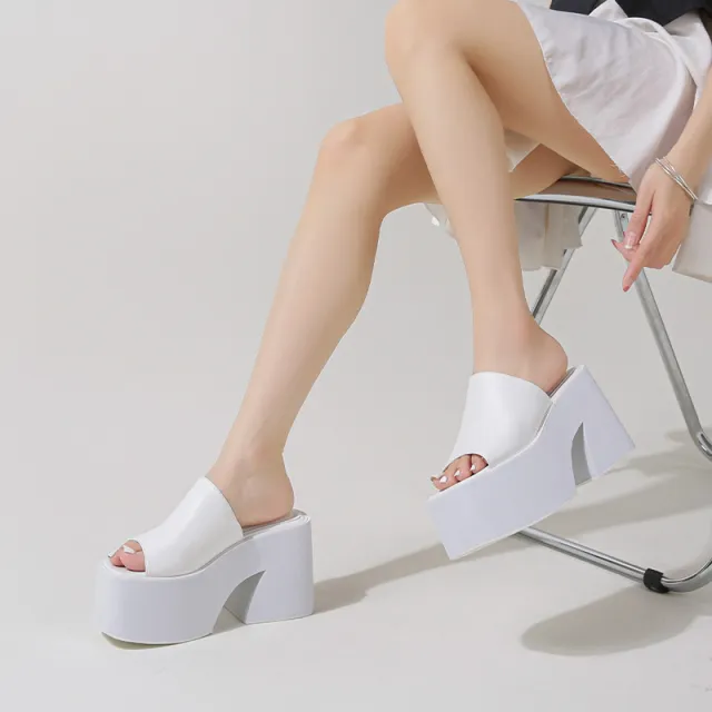 Women's Wedge Platform Peep Toe High Heels White - Shop at LoveMi