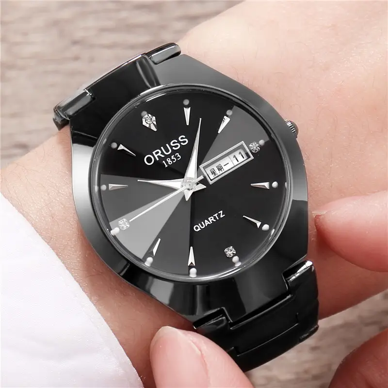 Tungsten Steel Color Waterproof Fashion Student Couple