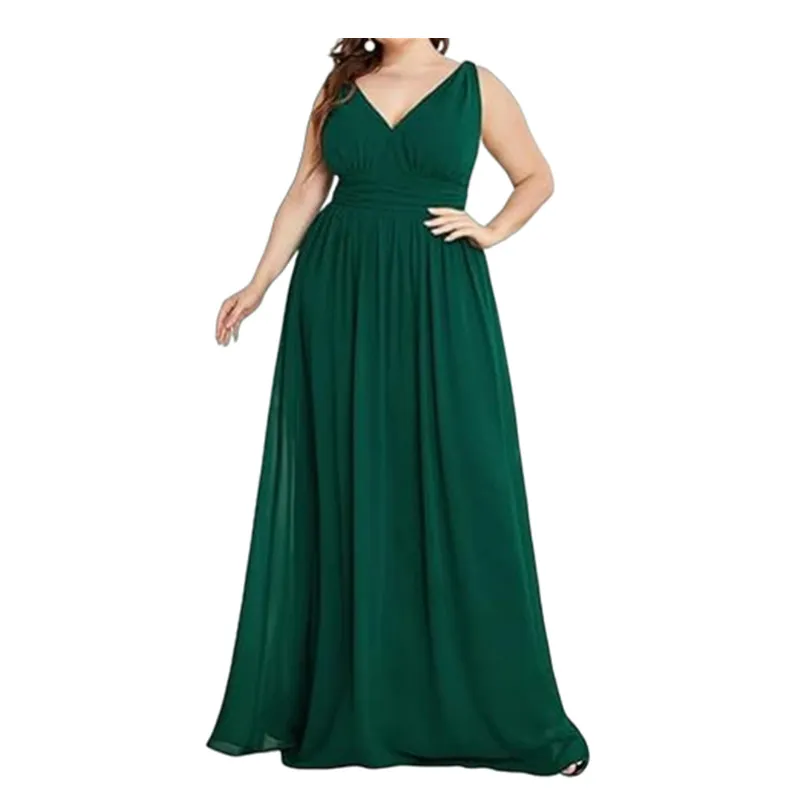 Multi-Colour Multi Size Evening Dress - Green