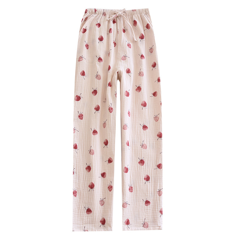 Four Seasons Thin Soft Double Layer Seersucker Air Conditioning Pants