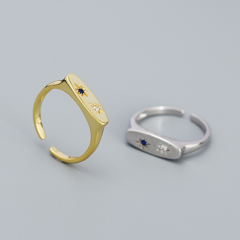 Fashion Color Zircon Opening Ring