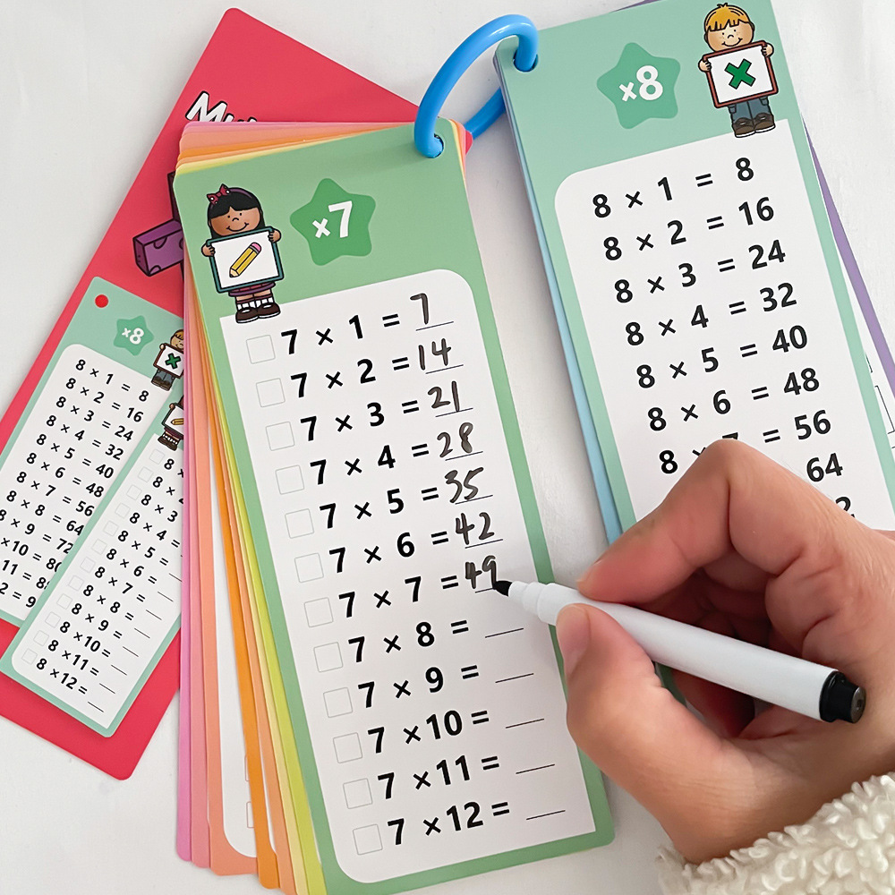 15 Mathematical Multiplication Cards Can Be Erased Repeatedly