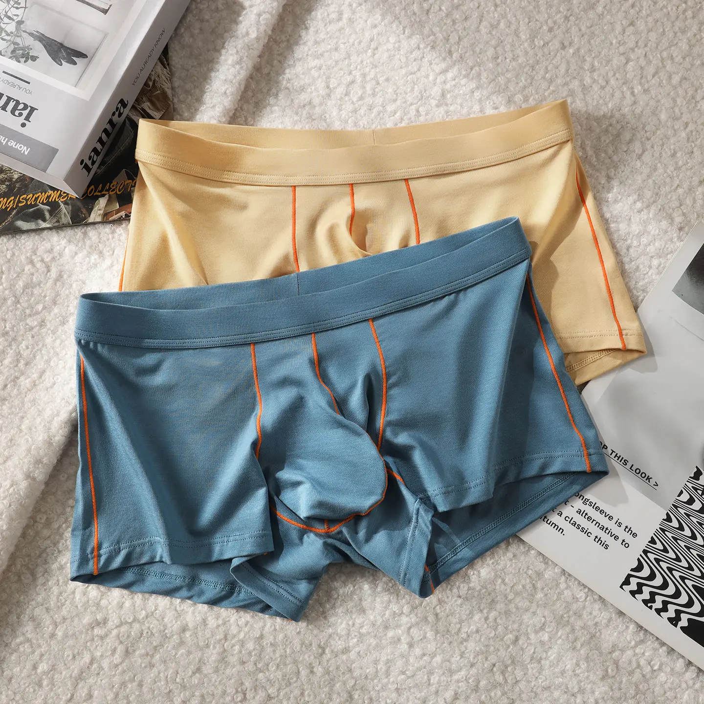 Mens Lyocell Breathable Plus-Size Boxer Briefs