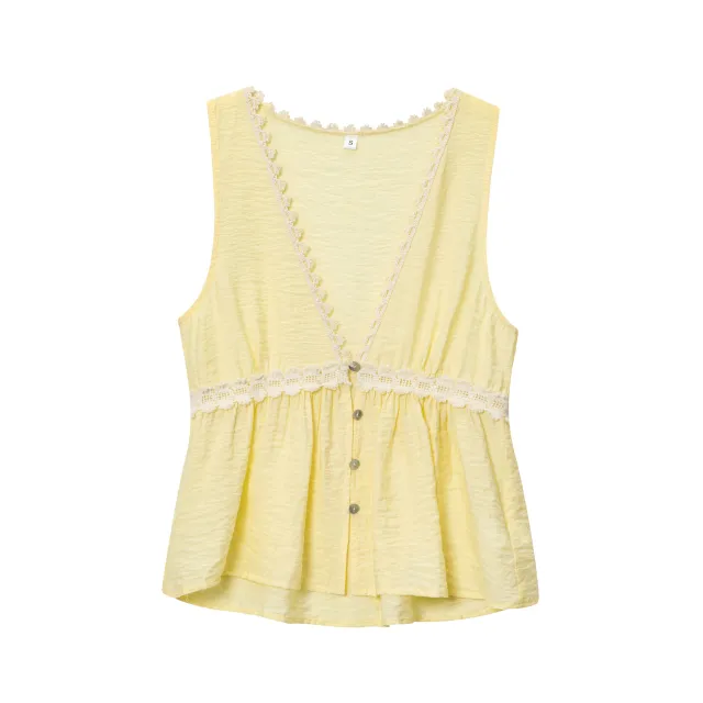 Lace Trim Elegance Sleeveless V neck Shirt Top - Shop at LoveMi