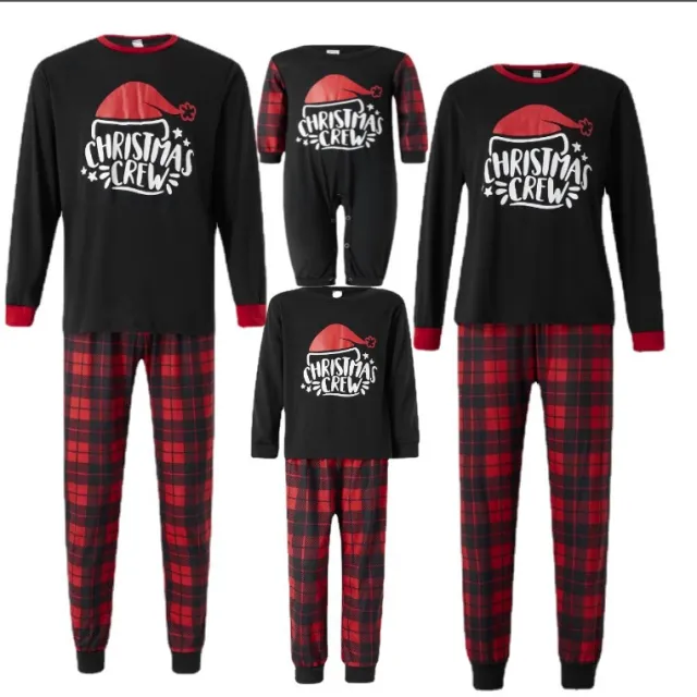 Checkered Cotton Parent child Christmas Home Pajama Set Picture Color 1 - Shop at LoveMi