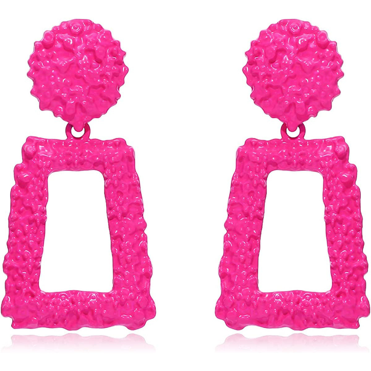 Rose Red Geometric All-match Holiday Earrings For Summer