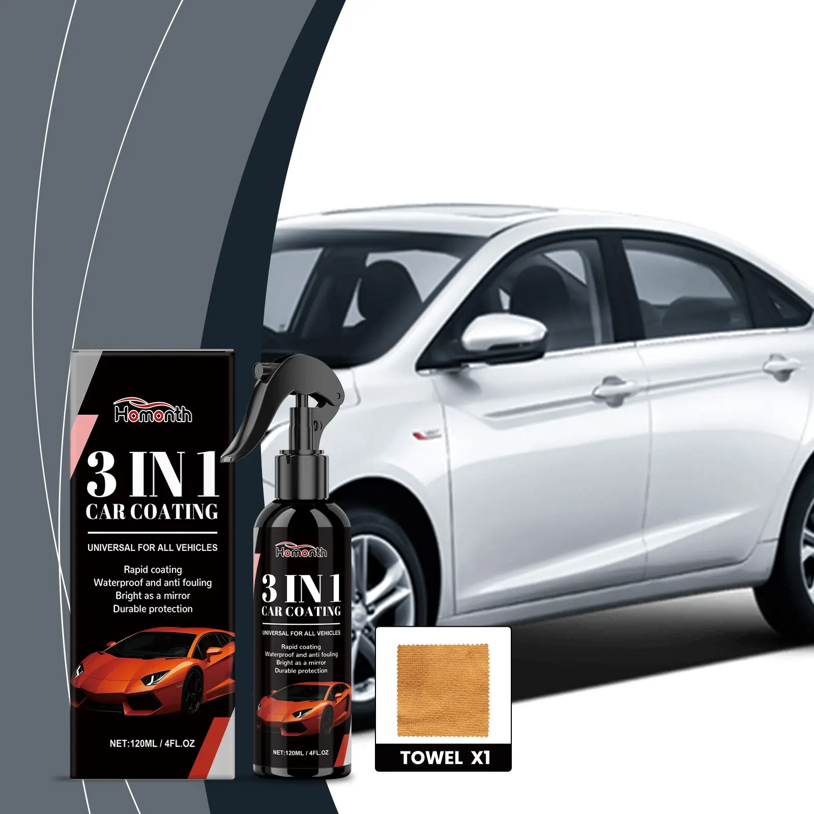 3-in-1 Car Coating Spray Cleaning