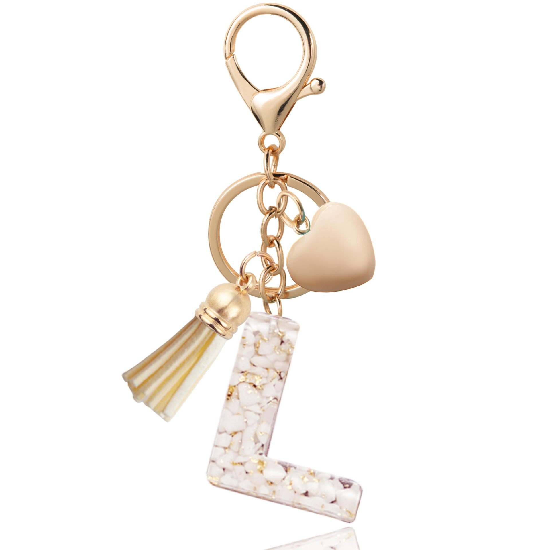 Fashionable Personalized Heart-shaped Pendant With White Shell Fragments Lettering And Tassel