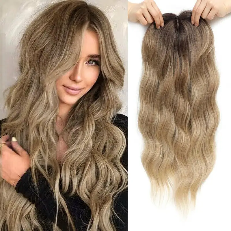 Womens Hollow Mesh Lace Figure-8 Water Wave Hair Extension Piece For Wigs