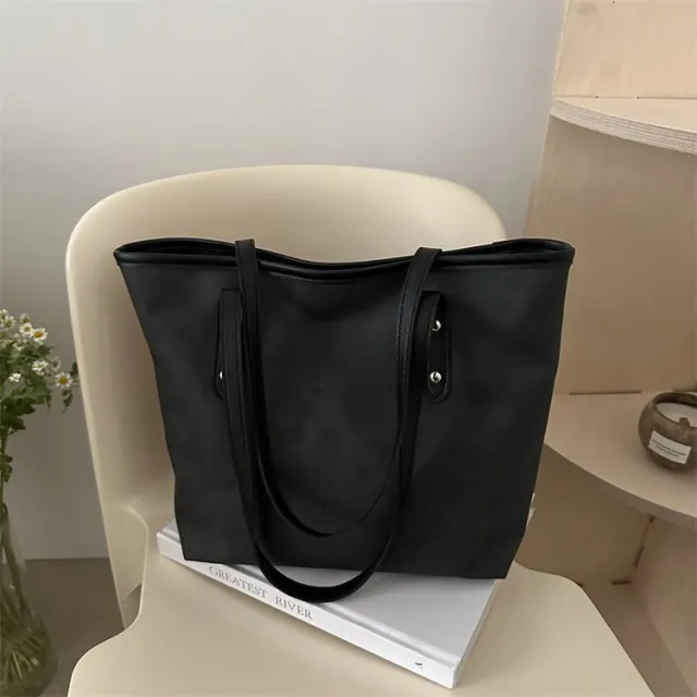 Women's High grade Large capacity Retro Tote Bag Black - Shop at LoveMi