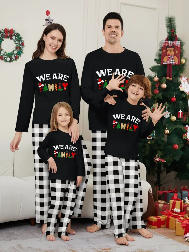 Long Sleeve Trousers Letter Printing Plaid Home Wear Picture Color Mom Xl - Shop at LoveMi