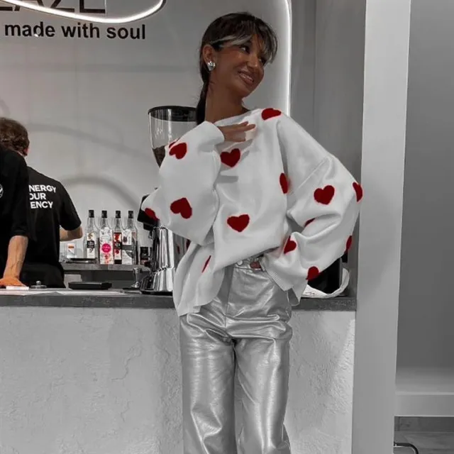 Fashion Love Embroidered Sweater For Women White - Shop at LoveMi