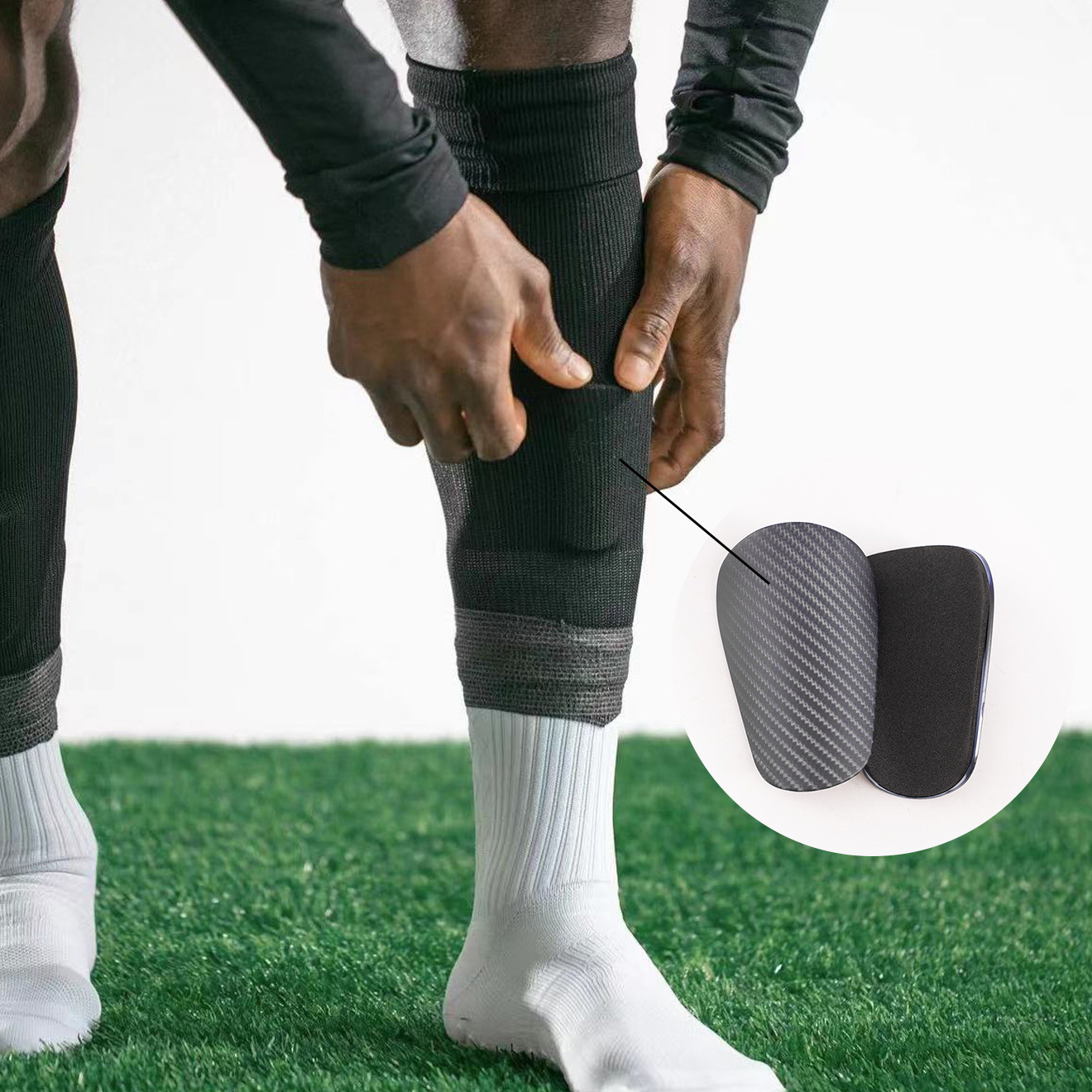 Football Major Shin Guard Power Strip – Black, XS