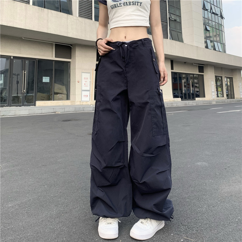 American Vibe Style Hip Hop Pleated Multi-pocket Design Sense Niche Casual Pants