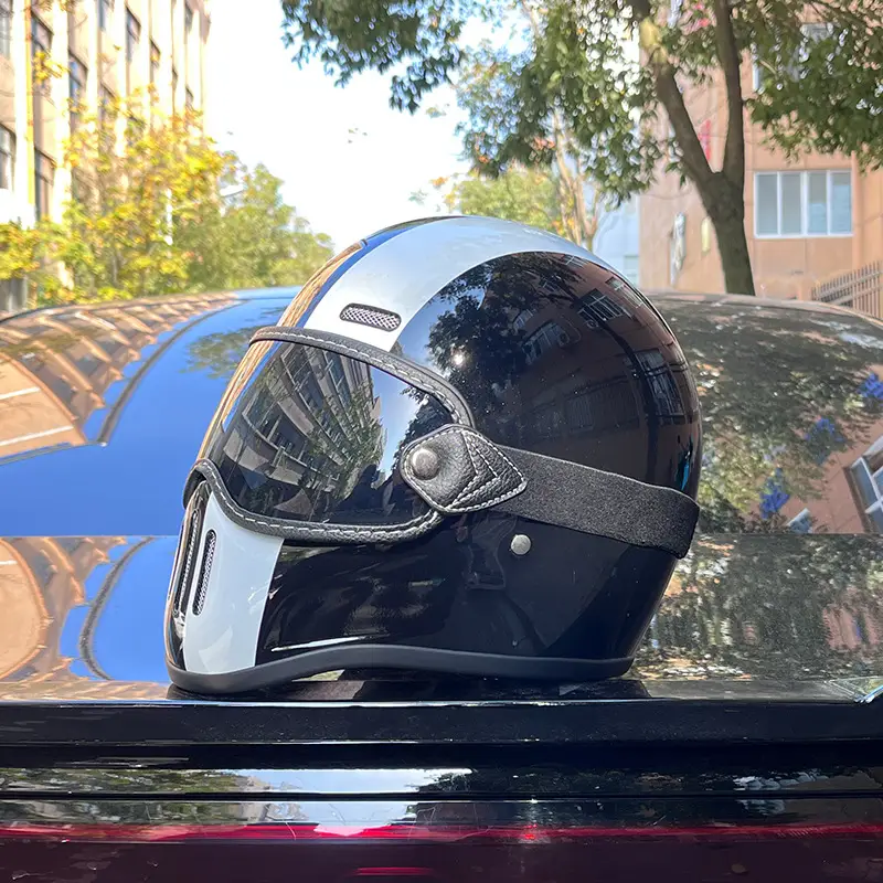 Vintage Versatile Fiberglass Motorcycle Helmet
