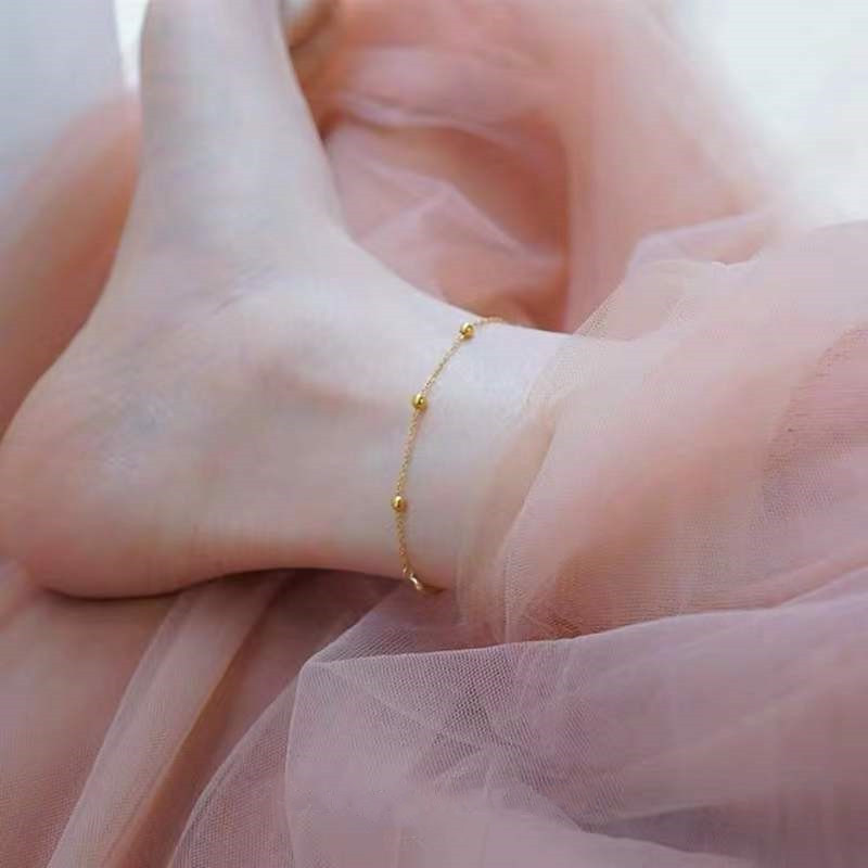 S925 Sterling Silver 14K Gold plated Minimalist Anklet For Women