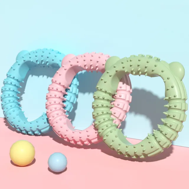 Pet Dog Toy Bear type Bite resistant Ring Random Color - Shop at LoveMi