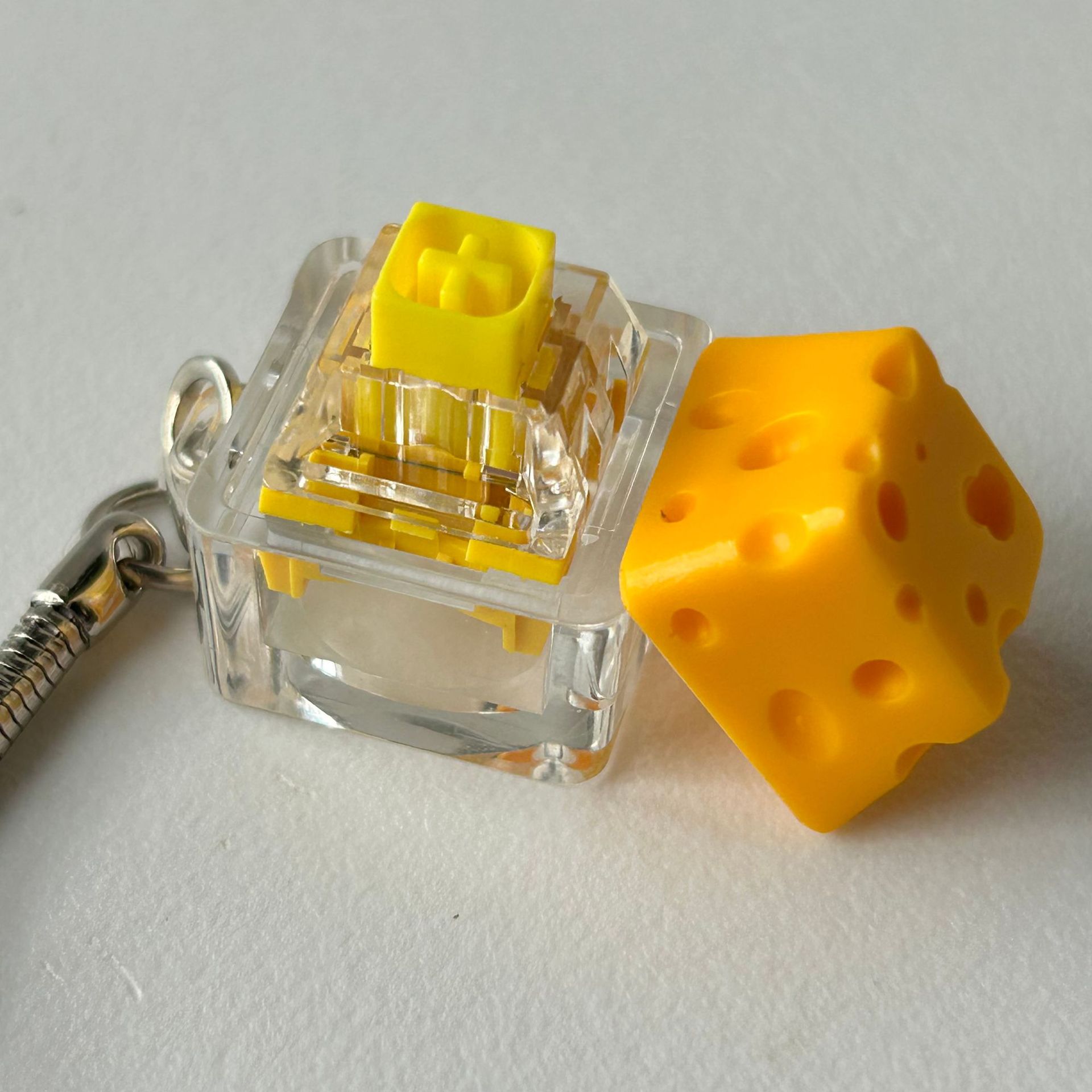 Cheese Stress Relief Keychain Crispy Key Tester