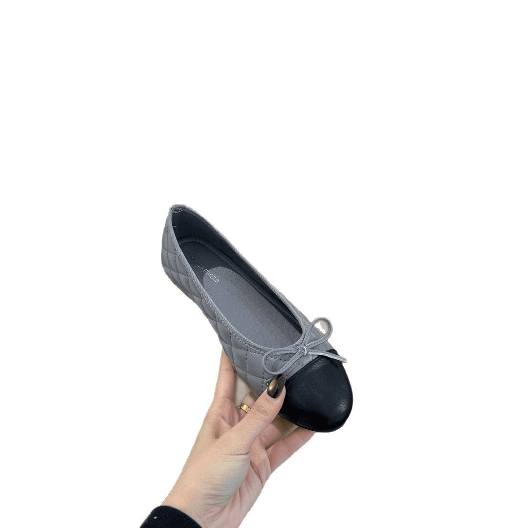 Women's All-Match Commuter Bow-Knot Diamond-Pattern Flat Shoes