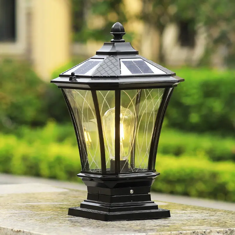 Solar Courtyard Light European Outdoor Column Headlight