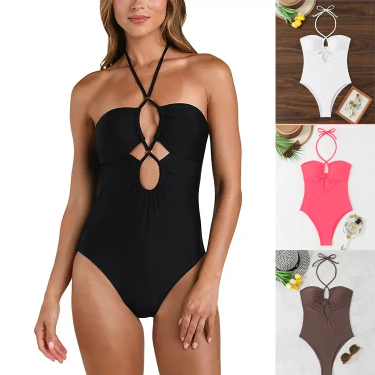 Sexy Slim-fit Hollow-out Halter Swimsuit