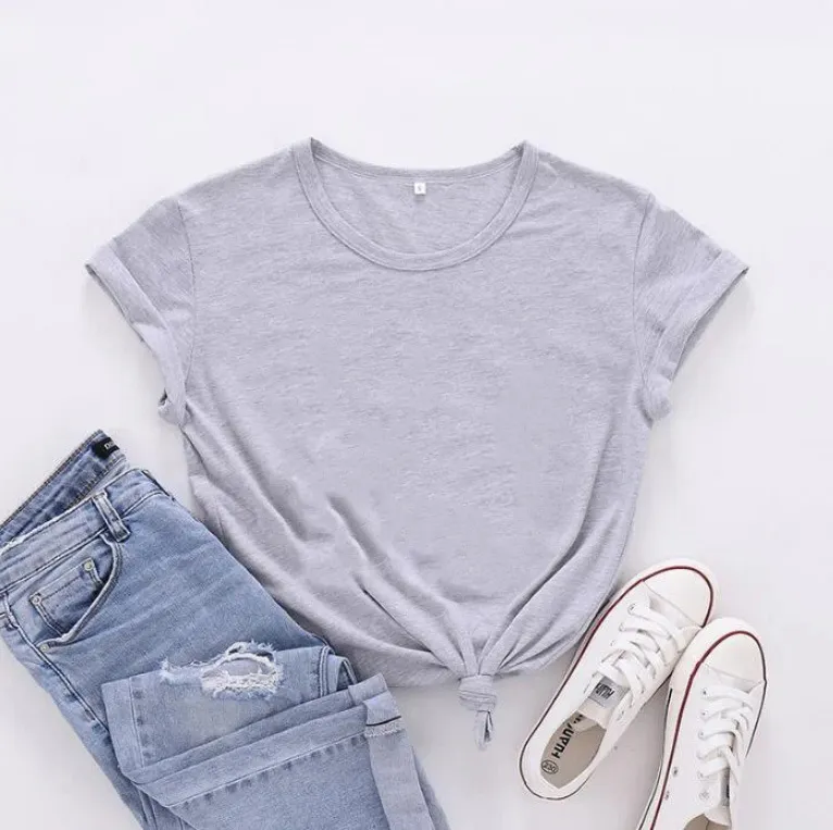 European And American Loose Short Sleeve - Light Gray T