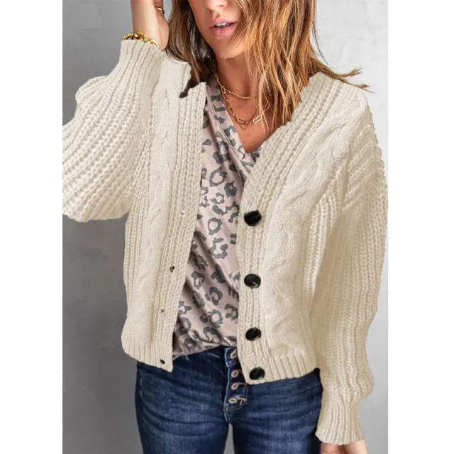 Women's Knitting Sweater Cardigan Top Apricot - Shop at LoveMi
