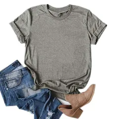 New Cactus Letter Pattern Retro Fashion Short Sleeve T-shirt Top - Dark Grey - View 1