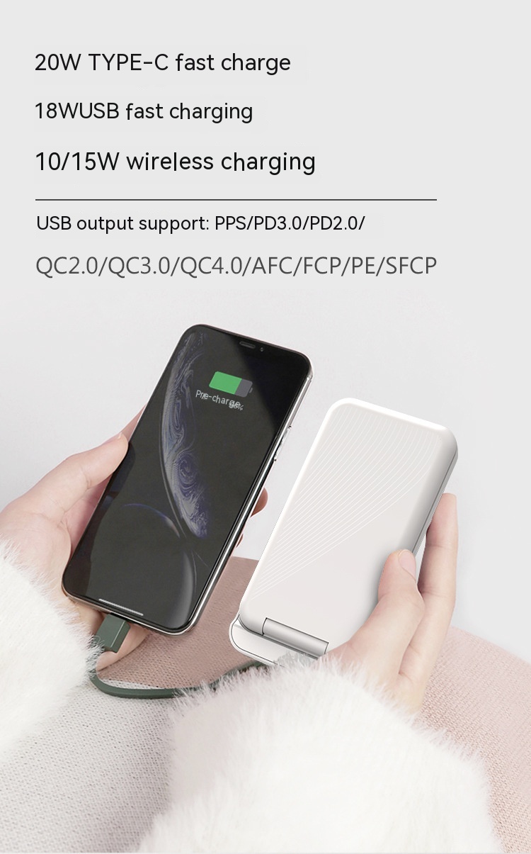 Foldable Wireless Charger 10000 MA Power Bank 9